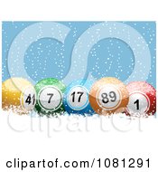 3d Colorful Christmas Jackpot Or Bingo Balls In The Snow