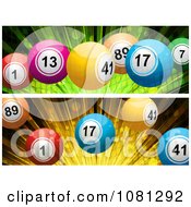 Poster, Art Print Of 3d Green And Orange Burst And Bingo Ball Website Banners