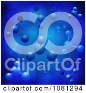 Poster, Art Print Of 3d Molecular Structures With Flares On Blue