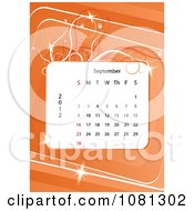 Clipart September 2012 Calendar Over Orange With Vines Royalty Free Vector Illustration
