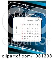 Poster, Art Print Of January 2012 Calendar Over Blue With Vines