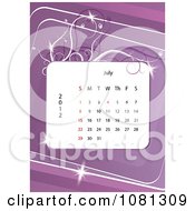 Poster, Art Print Of July 2012 Calendar Over Purple With Vines