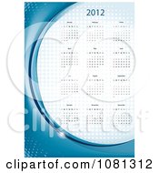 Clipart 2012 Calendar Over Blue With Halftone Royalty Free Vector Illustration