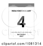 Poster, Art Print Of Grayscale Saturday July 4th Independence Day Calendar