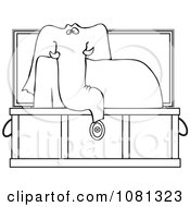Poster, Art Print Of Outlined Elephant Rising In A Coffin