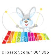 Rabbit Playing A Colorful Xylophone