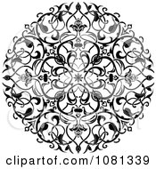 Poster, Art Print Of Black And White Ornate Floral Circle Tattoo Design Element