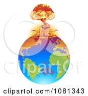 Clipart Mushroom Cloud Explosion On Earth Royalty Free Vector Illustration by AtStockIllustration