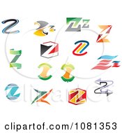 Clipart Set Of Colorful Letter Z Logos Royalty Free Vector Illustration