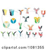 Clipart Set Of Colorful Letter Y Logos Royalty Free Vector Illustration