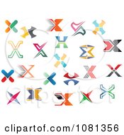 Clipart Set Of Colorful Letter X Logos Royalty Free Vector Illustration