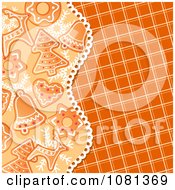 Clipart Gingerbread Christmas Cookie Background With An Orange Grid Royalty Free Vector Illustration