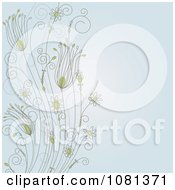 Poster, Art Print Of Pastel Blue Floral Background With Elegant Flowers