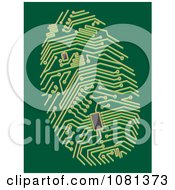 Green Circuit Thumb Print