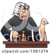 Mad Judge Banging A Gavel And Pointing