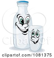 Clipart Happy Milk Jar And Glass Royalty Free Vector Illustration by Vector Tradition SM