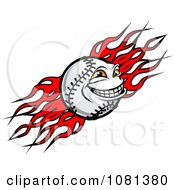 Baseball Character And Tribal Flames