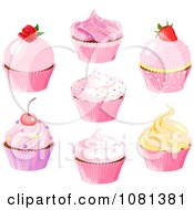 Clipart Pink And Yellow Cupcakes Royalty Free Vector Illustration