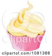 Poster, Art Print Of Cupcake Topped With A Lot Of Yellow Frosting