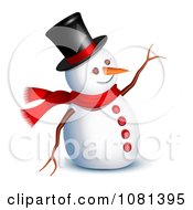 Poster, Art Print Of 3d Snowman Waving Hello