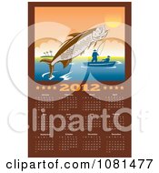 Clipart 2012 Fishing Calendar With A Leaping Tarpon Royalty Free Vector Illustration
