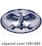 Poster, Art Print Of Blue Eagle And Spanner Wrench Logo