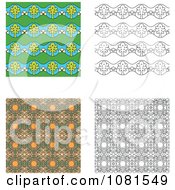 Poster, Art Print Of Set Of Seamless Pattern Background Designs 1