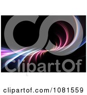 Clipart Colorful Neon Fractal Swoosh On Black Royalty Free Illustration