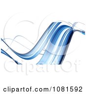 Clipart 3d Blue Swoosh Waves Over White Royalty Free CGI Illustration