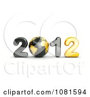 Poster, Art Print Of 3d Black And Gold 2012 With A Globe