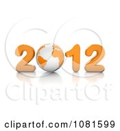 Clipart 3d Orange 2012 With A Globe Royalty Free CGI Illustration