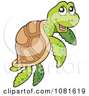 Clipart Happy Sea Turtle Royalty Free Vector Illustration
