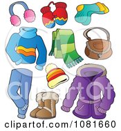 Poster, Art Print Of Winter Apparel And Items