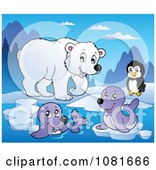 Poster, Art Print Of Polar Bear Penguin And Seals
