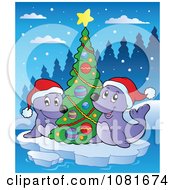 Poster, Art Print Of Christmas Seals By A Tree