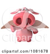 Clipart 3d Winged 3d Pookie Pig Flying Forward Royalty Free CGI Illustration by Julos