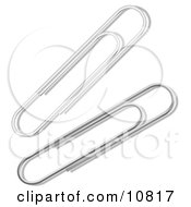 Two Silver Paperclips On A White Background Clipart Illustration by Leo Blanchette