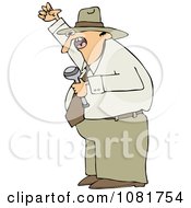 Clipart Man Waving His Fist In The Air Royalty Free Vector Illustration by djart