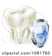 Poster, Art Print Of 3d Sparkling Tooth And Shield