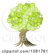 Poster, Art Print Of Green Circle Foilage Tree With A Twisting Trunk