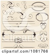 Poster, Art Print Of Set Of Vintage Swirl And Floral Rules Borders And Frames