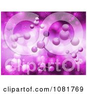 Poster, Art Print Of 3d Molecular Structures With Flares On Purple