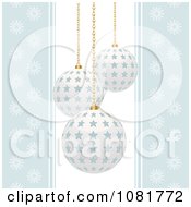 Poster, Art Print Of Pastel Blue Snowflake Background With Starry Christmas Ornaments