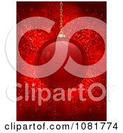 Clipart Suspended Red Christmas Baubles Over Flares Royalty Free Vector Illustration