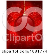 Poster, Art Print Of Suspended Red Christmas Baubles Over Flares