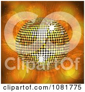 Poster, Art Print Of 3d Golden Disco Ball Over Lights