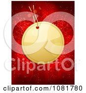 Poster, Art Print Of 3d Golden Christmas Tag Over Red Lights