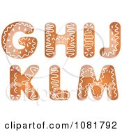 Clipart Gingerbread Letters G Through M Design Elements Royalty Free Vector Illustration