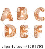 Gingerbread Letters A Through F Design Elements
