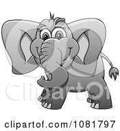 Poster, Art Print Of Cute Grayscale Elephant